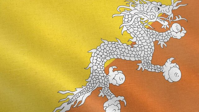 Bhutan flag wind blowing full frame background