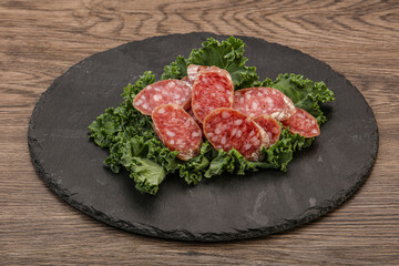 Iberian pork Fuet sausage slices