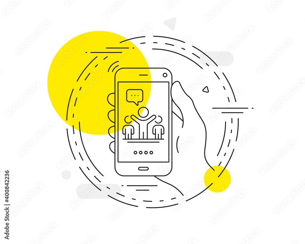 Poster winner line icon. mobile phone vector button. best success sign. first place symbol. winner line ico
