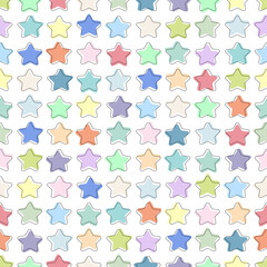 Color seamless geometric star pattern - pastel design. Bright fashion background, vibrant repeatable texture
