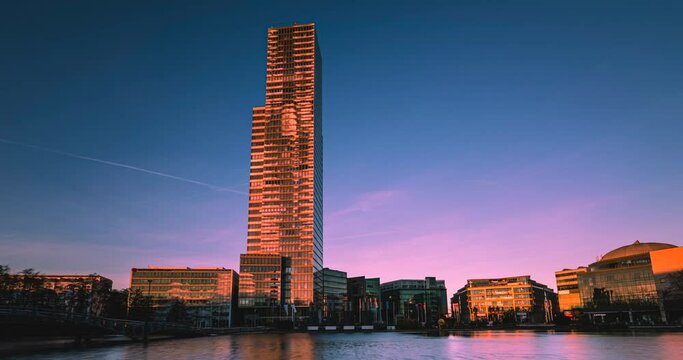 63. Day to night timelaps, Cologne Germany, Mediapark