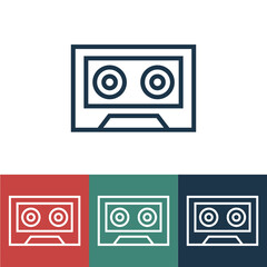 Linear vector icon with cassette