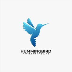 Hummingbird abstract logo design