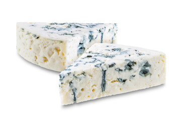 Blue cheese on a white isolated background