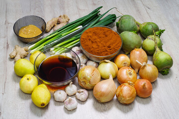 Ingredients for making Korean Kim Chi