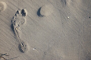 Fototapeta na wymiar footprint in sand