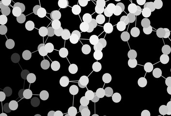 Dark Gray vector backdrop with artificial intelligence data.