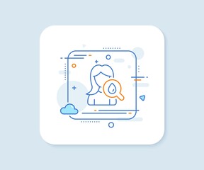 Moisturizing face cream line icon. Abstract square vector button. Skin care sign. Cosmetic lotion symbol. Moisturizing cream line icon. Quality concept badge. Vector