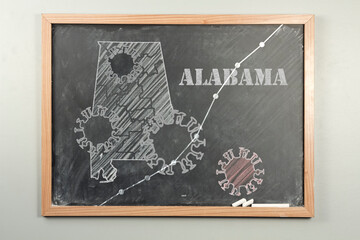 Alabama Chalkboard Coronavirus Illustration