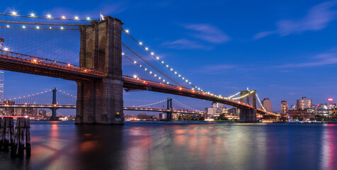 Fototapeta na wymiar Brooklyn Bridge with skyscrapers background. New York.