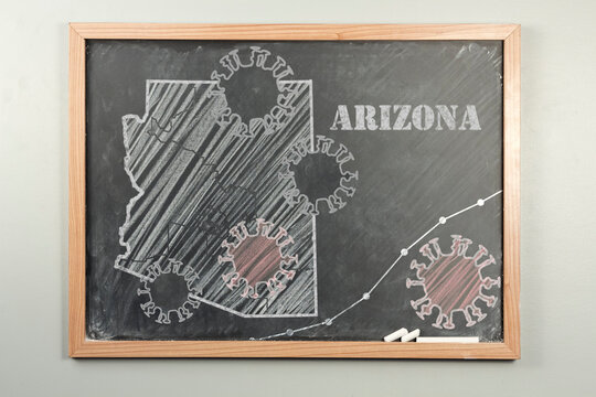 Arizona Chalkboard Coronavirus Illustration