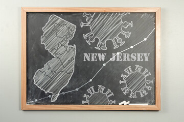 New Jersey Chalkboard Coronavirus Illustration