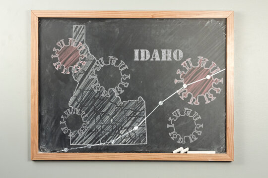 Idaho Chalkboard Coronavirus Illustration