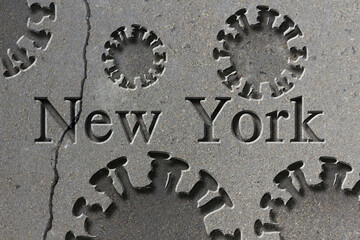 Engraved City New York Illustration