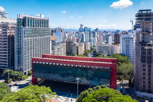 Sao Paulo Arts Museum On Paulista Avenue, Brazil