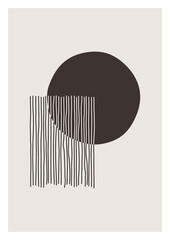 Trendy contemporary abstract creative minimalist hand painted composition for wall decoration, postcard or brochure cover design in vintage style art.  
EPS10 vector.