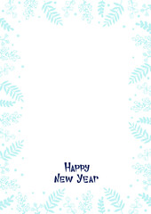 Happy New Year. Greeting card. Hand drawn lettering. Best for Christmas or New Year greeting cards, invitation templates, posters, banners. Vector illustration