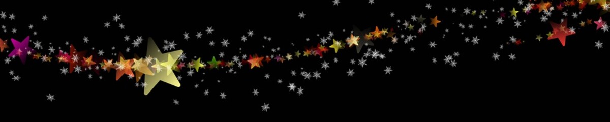 Wonderful christmas panorama design illustration with snowflakes and stars
