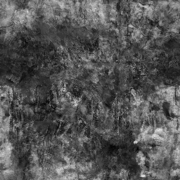 Hand drawn abstract background with black and white monochrome paint strokes, stains and splashes. For creating backdrops or textures. Can be used as a seamless pattern for styles.