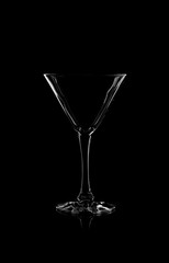 empty glass on black background
