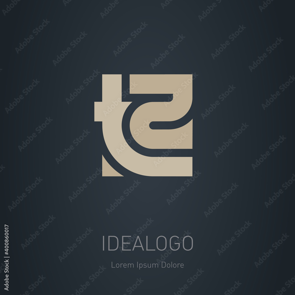 Poster t2 - logotype, design element or icon. vector monogram. t and 2 logo.