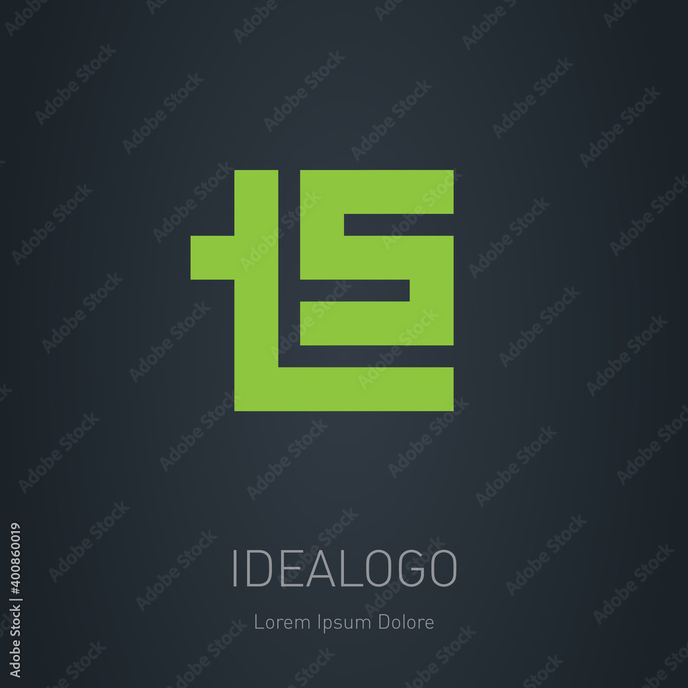 Poster t5 - design element or icon. logo with letter t and number 5. vector monogram or logotype.