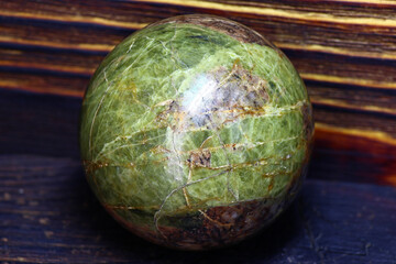 Unakite stone ball (granite with epidote). Russia
