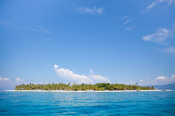 Tropical island view from the sea.