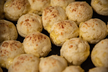 Close-up of chipá, cheese bread. Very popular snack food in Brazil, Colombia, Ecuador, Argentina and Paraguay. South America food culture