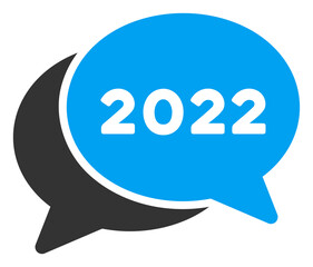 Vector 2022 chat messages illustration. An isolated illustration on a white background.