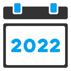 Vector 2022 calendar illustration. An isolated illustration on a white background.