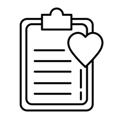 heart cardiology with checklist line style icon vector illustration design