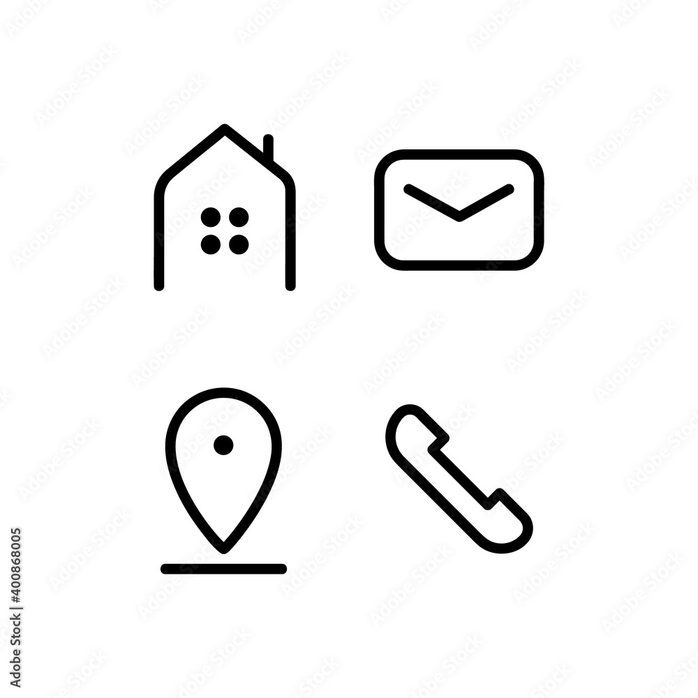 Poster set linear icon design for business card element