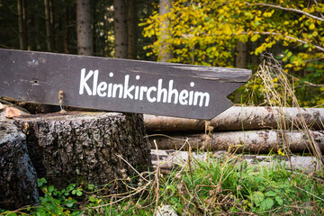 Signpost to the famous village Kleinkirchheim in Carinthia, Austria
