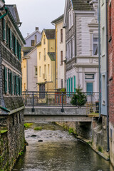Fluss und Brücken in der Altstadt von Velbert Langenberg