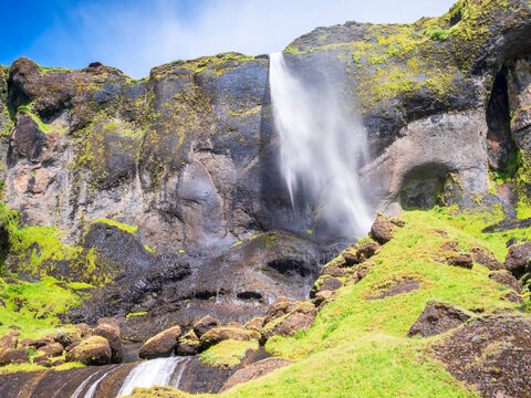 Scenic view of Foss a Sidu in Skaftafell, Kirkjubaejarklaustur, Iceland