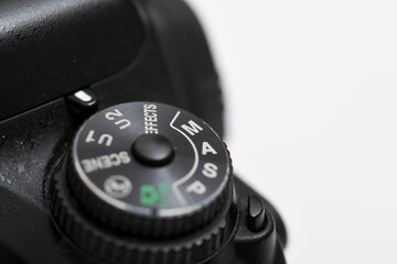 Digital camera buttons in detail.