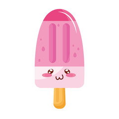 ice cream kiut food kawaii character vector illustration design