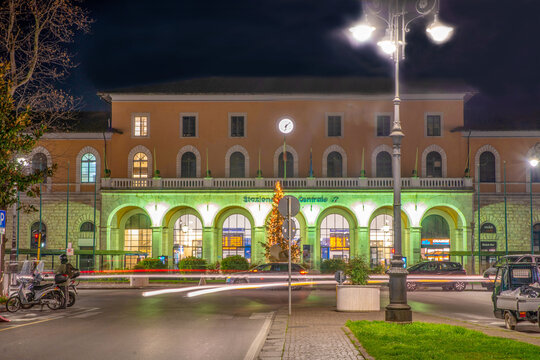 Railroad station of Pisa  - night scene