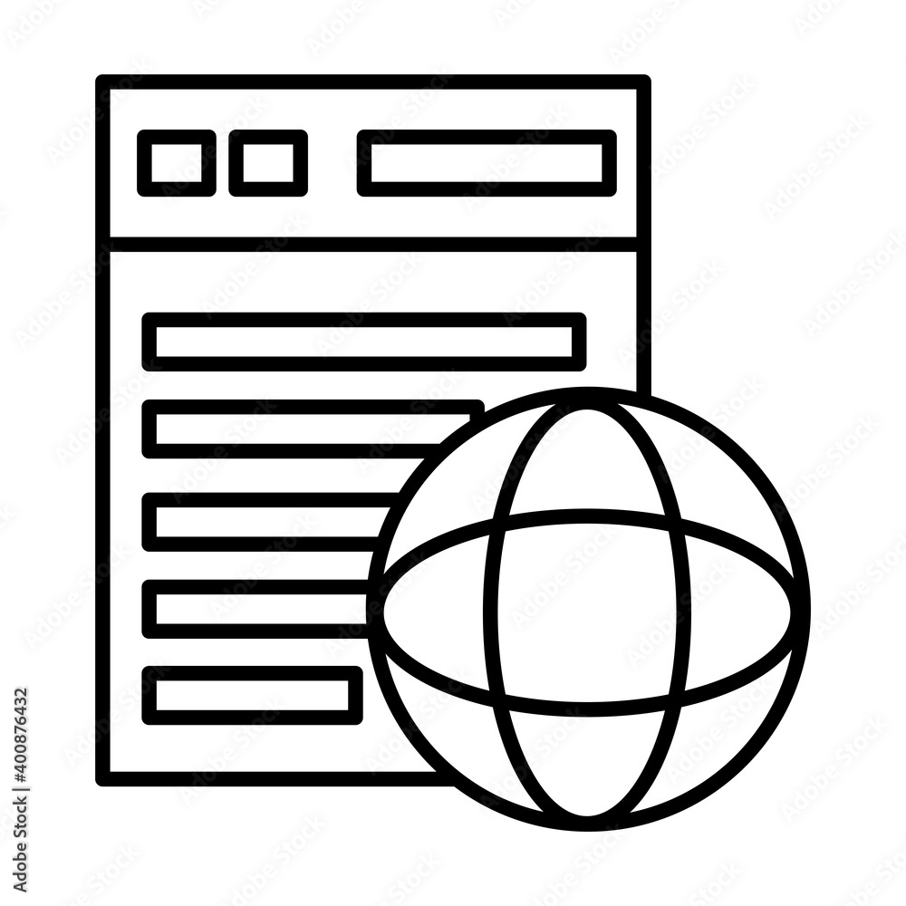 Aufkleber webpage template with sphere browser line style icon vector illustration design