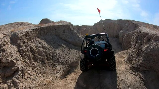 UTV driving in a Desert Canyon