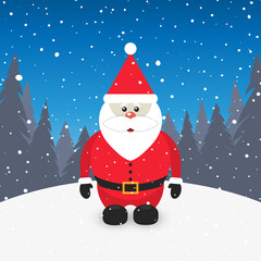 Santa Claus cartoon character banner. New Year and Christmas design. Vector background