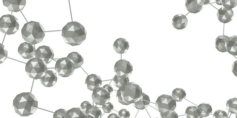 Multi-dimensional cube connection Abstract technology background Geometric objects Network of hexagonal shapes connecting 3D illustration