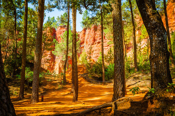 The famous ocher quarries in roussillion in provence;France