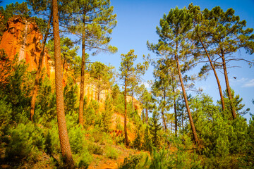 The famous ocher quarries in roussillion in provence;France