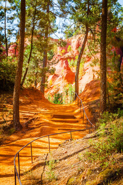 The famous ocher quarries in roussillion in provence;France