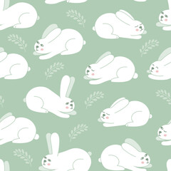 rabbits seamless pattern