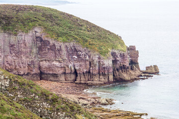 Cliffs and rocks of Cap Fréhel, a peninsula in Côtes-d'Armor in northern Brittany France