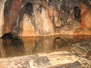 Danyang, South Korea - A formation inside Gosu Cave, a huge limestone cave near Danyang, South Korea formed over 450 million years ago. It is is known as the underground palace.