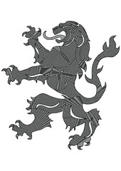 Naklejka premium imperial lion shield emblem, in linear design